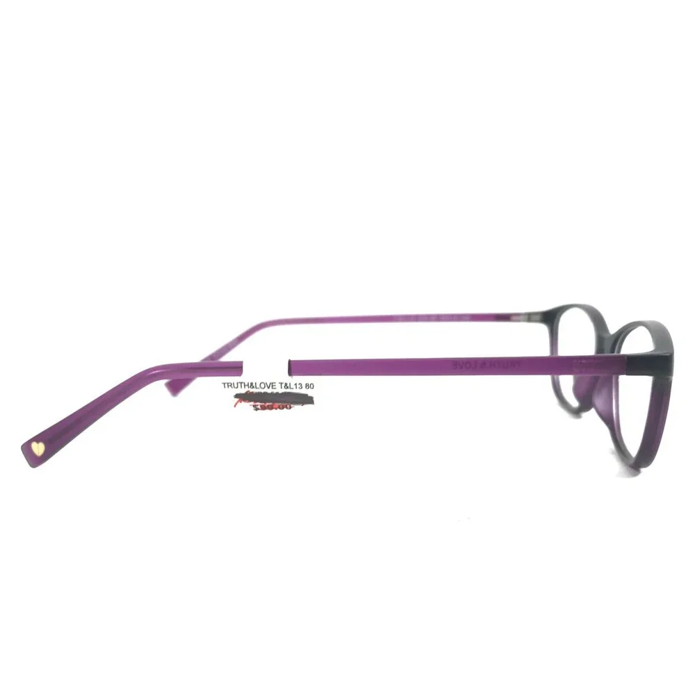 Truth & Love Eyeglasses Frames T & L 13 COL 80 Purple Cat Eye Full Rim 50-16-140